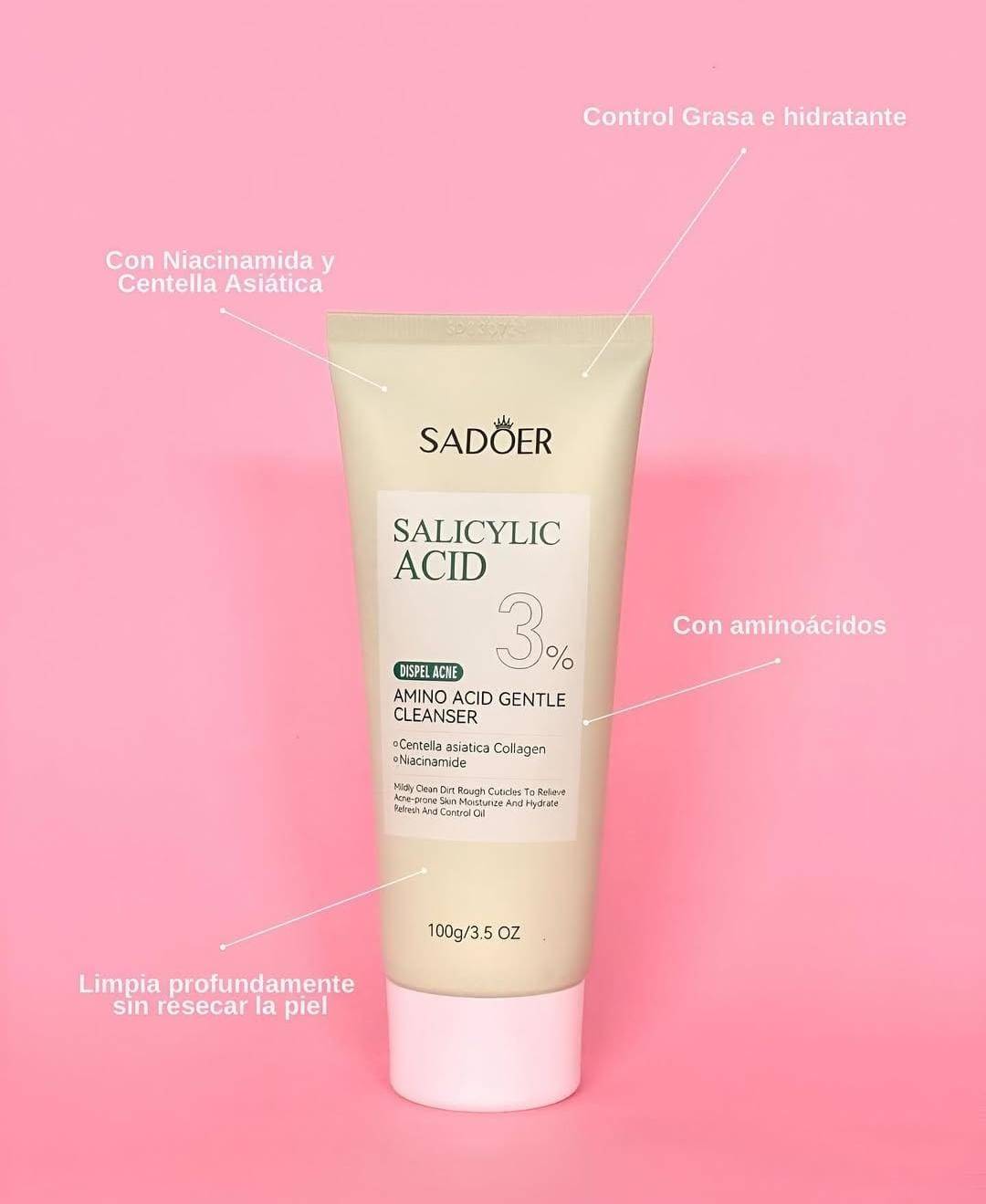 Jabon acido salicílico con centella asiatica y niacinamida SADOER