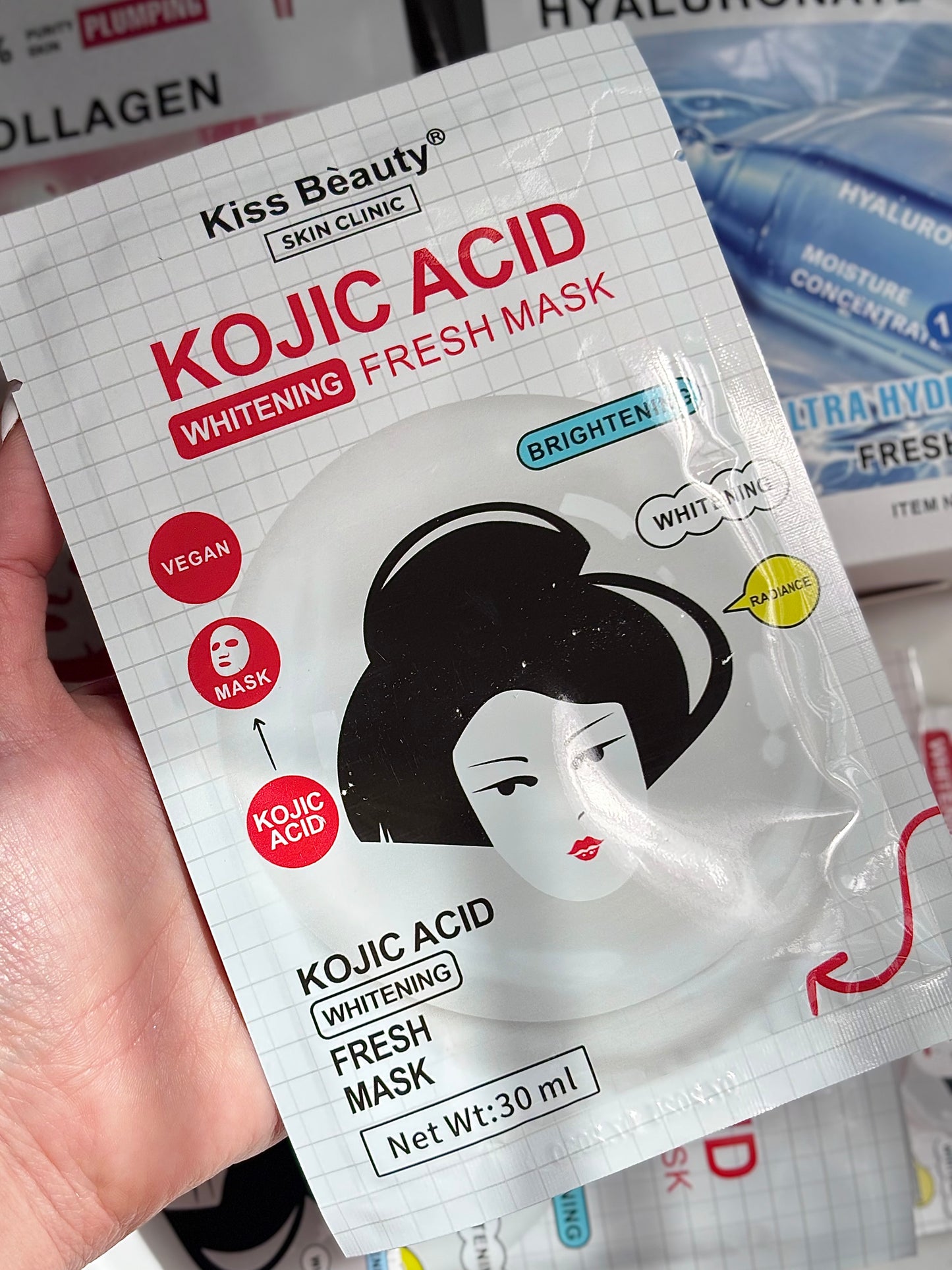 Mascarilla en velo kojic acid KISS BEAUTY