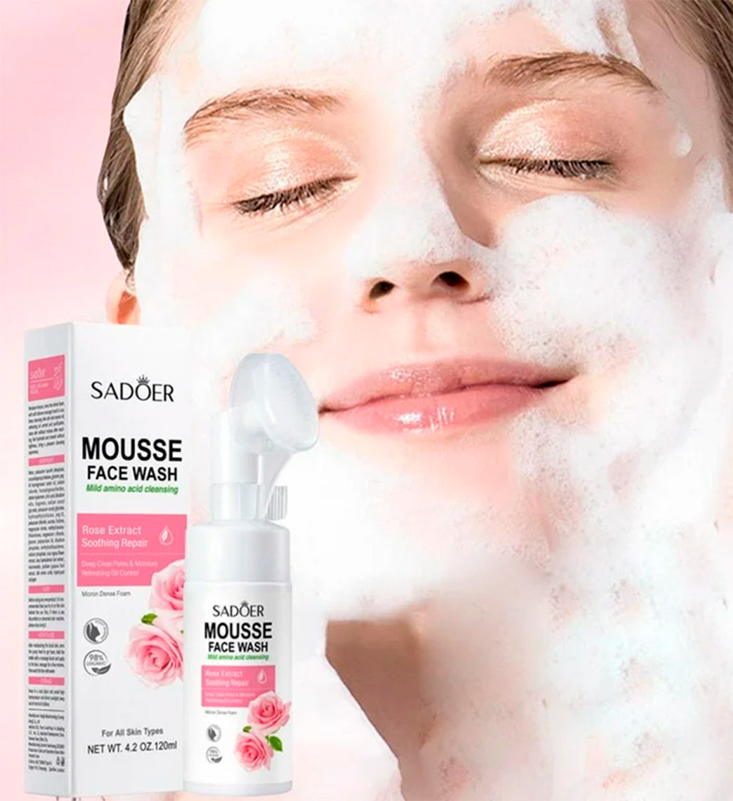 Jabon facial de rosas con cepillo SADOER
