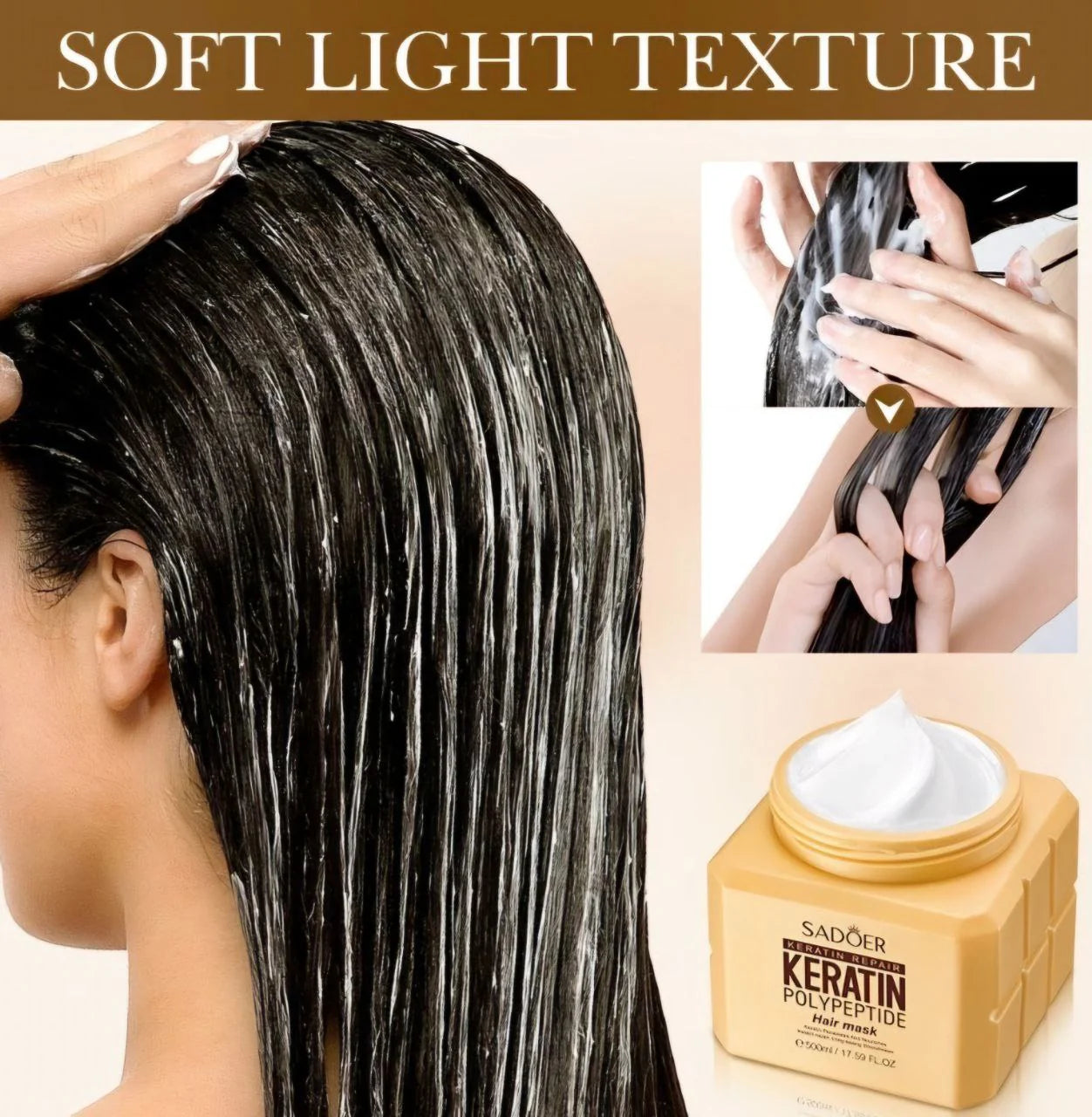 Mascarilla para el cabello de queratina SADOER