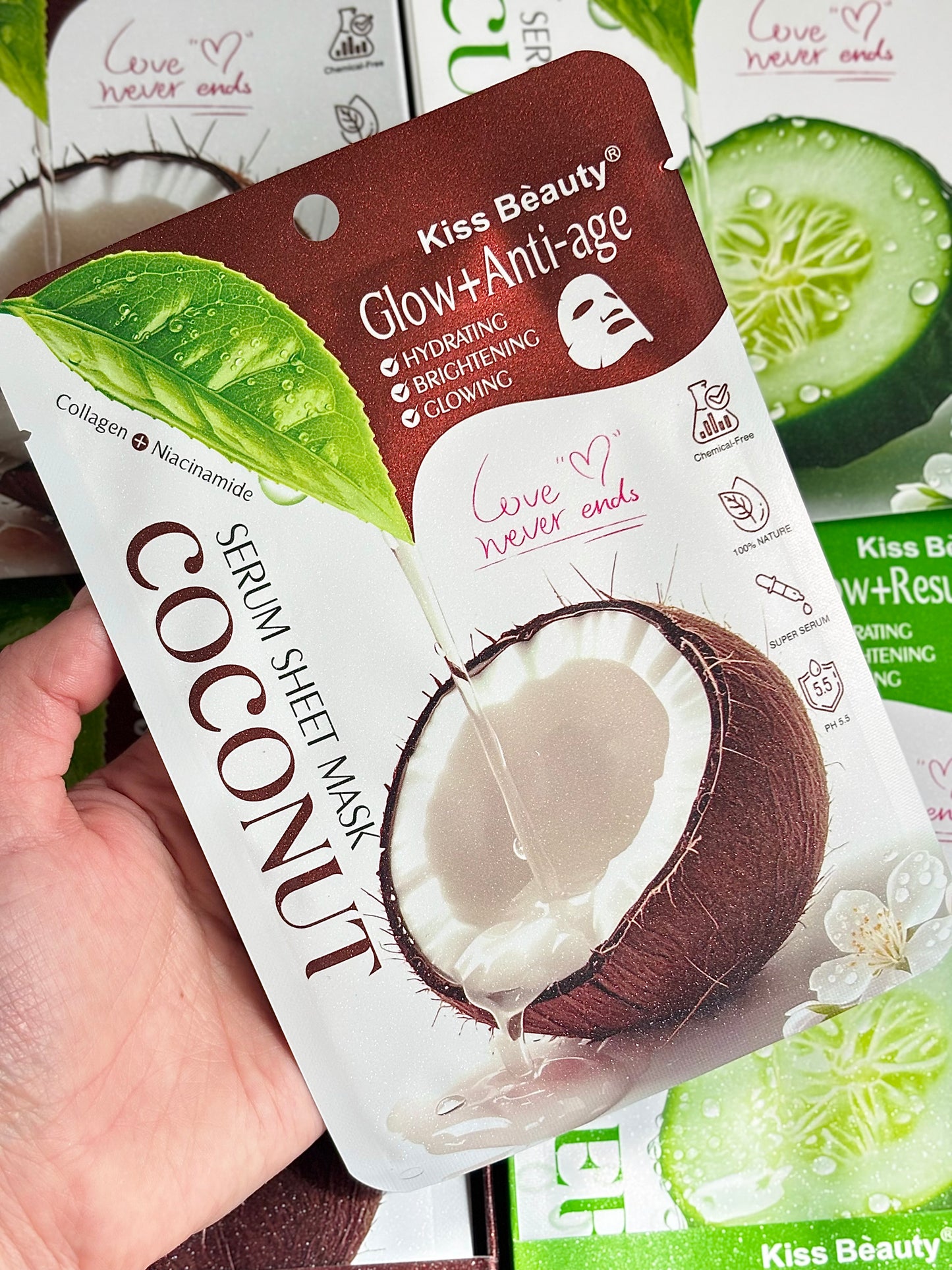Mascarilla en velo coconut KISS BEAUTY