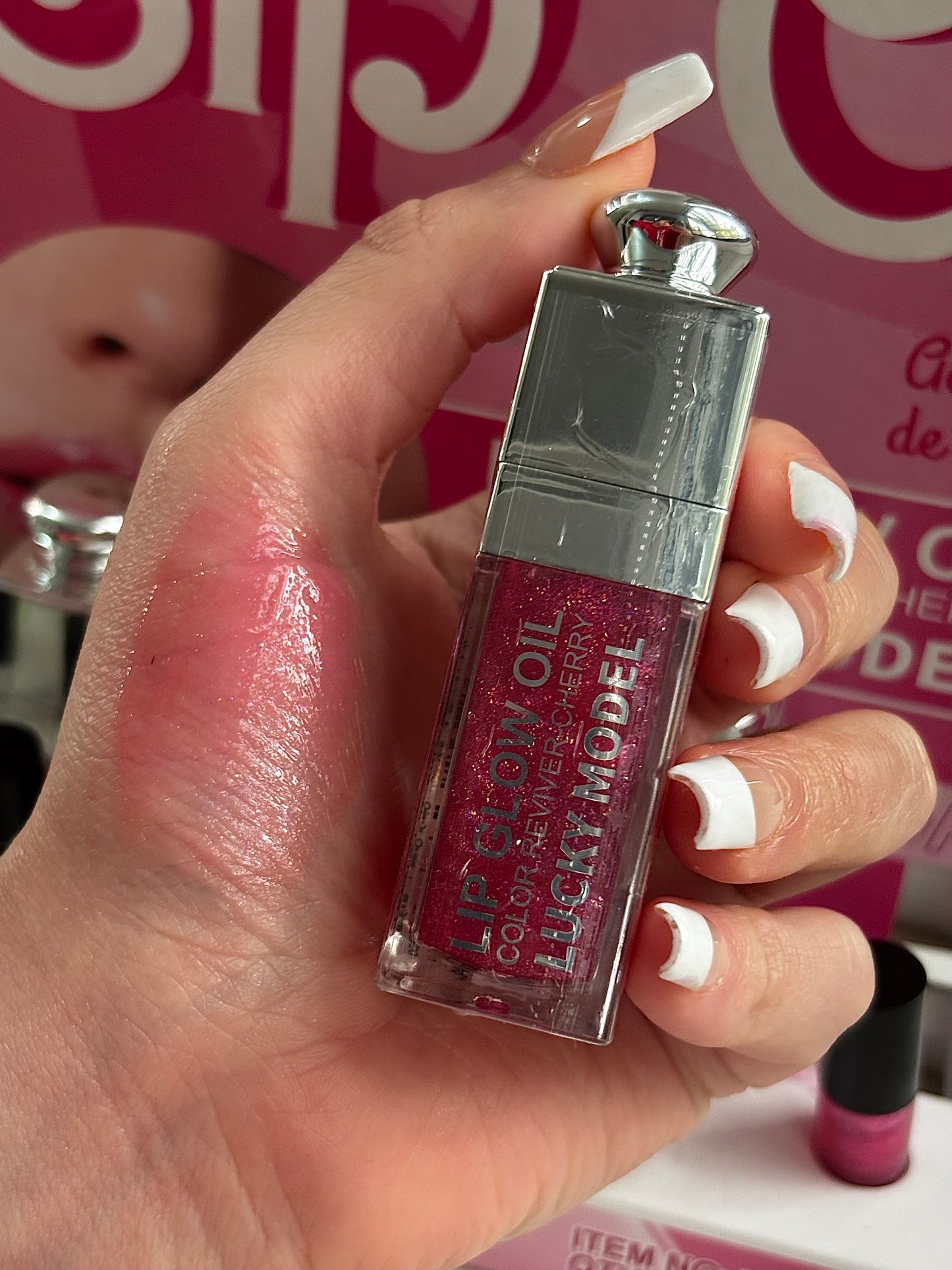 Lip gloss glitter dupe Dior LUCKY MODEL
