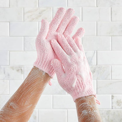 Par de guante exfoliante de baño