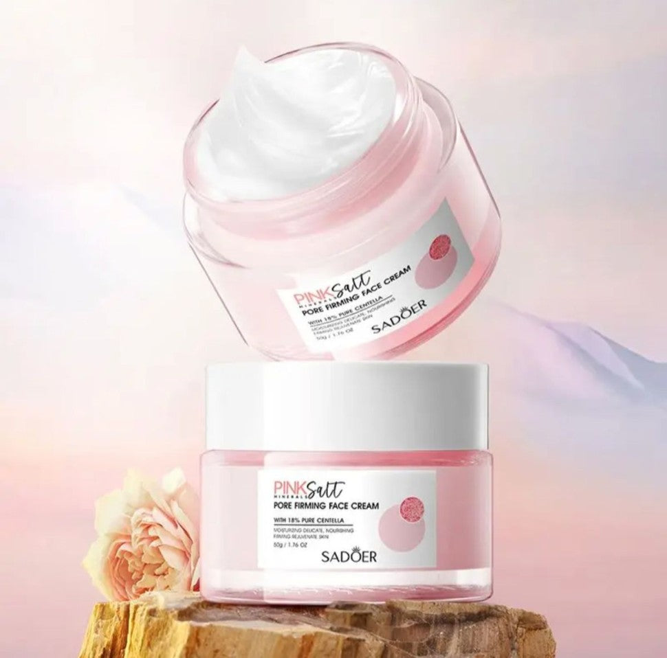 Crema hidratante sal rosa del Himalaya con 18% de centella pura SADOER