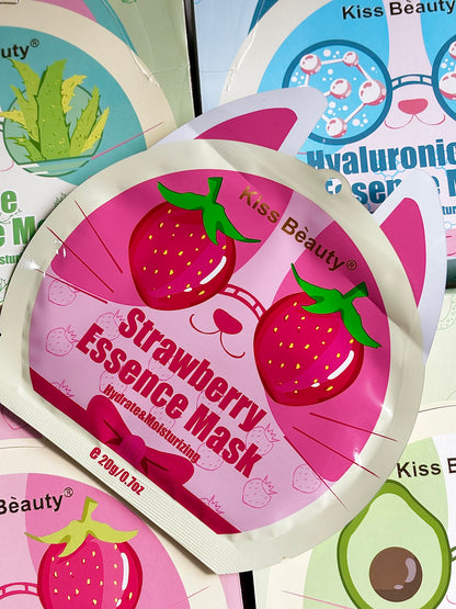 Mascarilla en velo fresa KISS BEAUTY