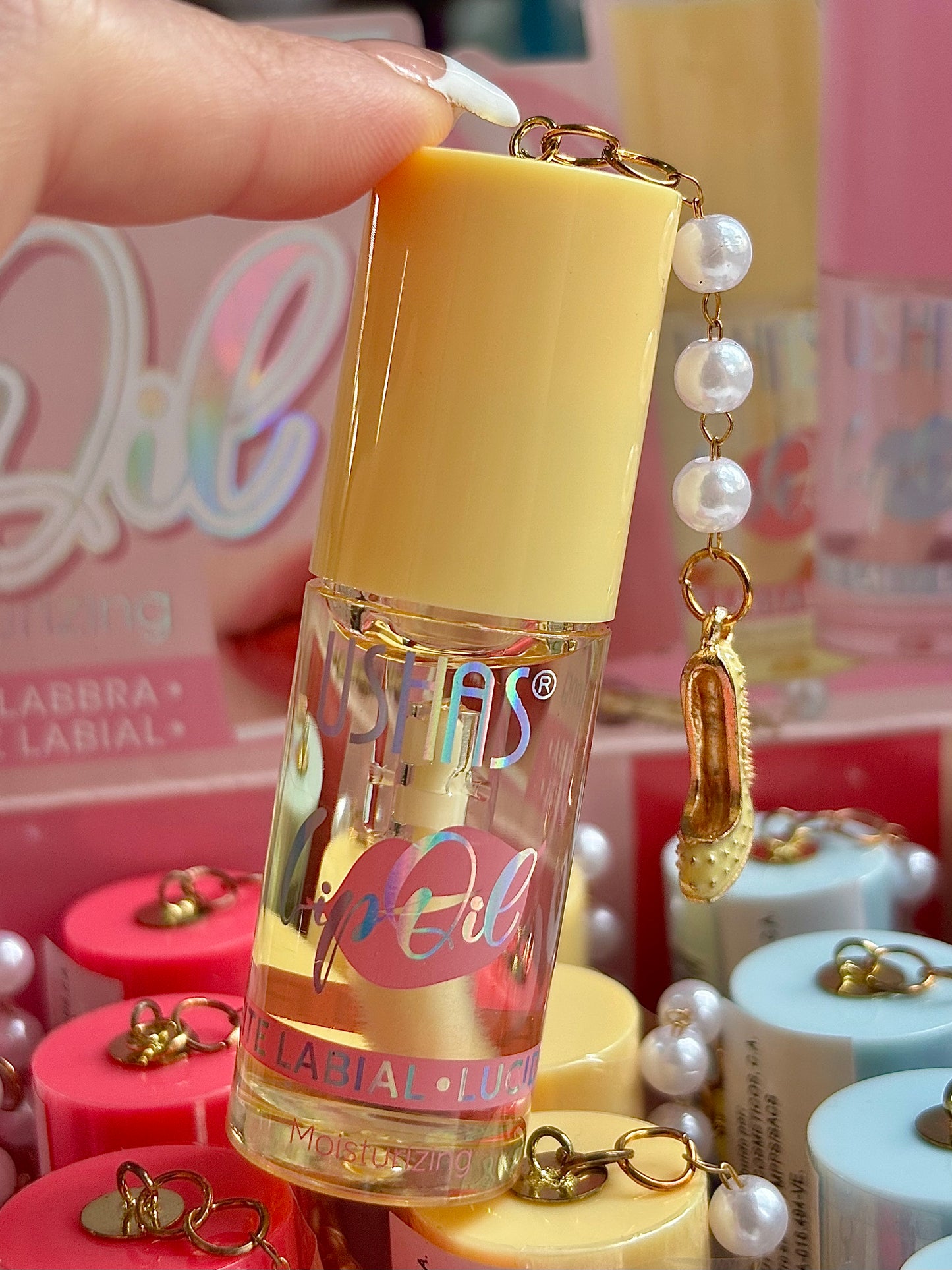 Lip oil con llavero sweet heels USHAS