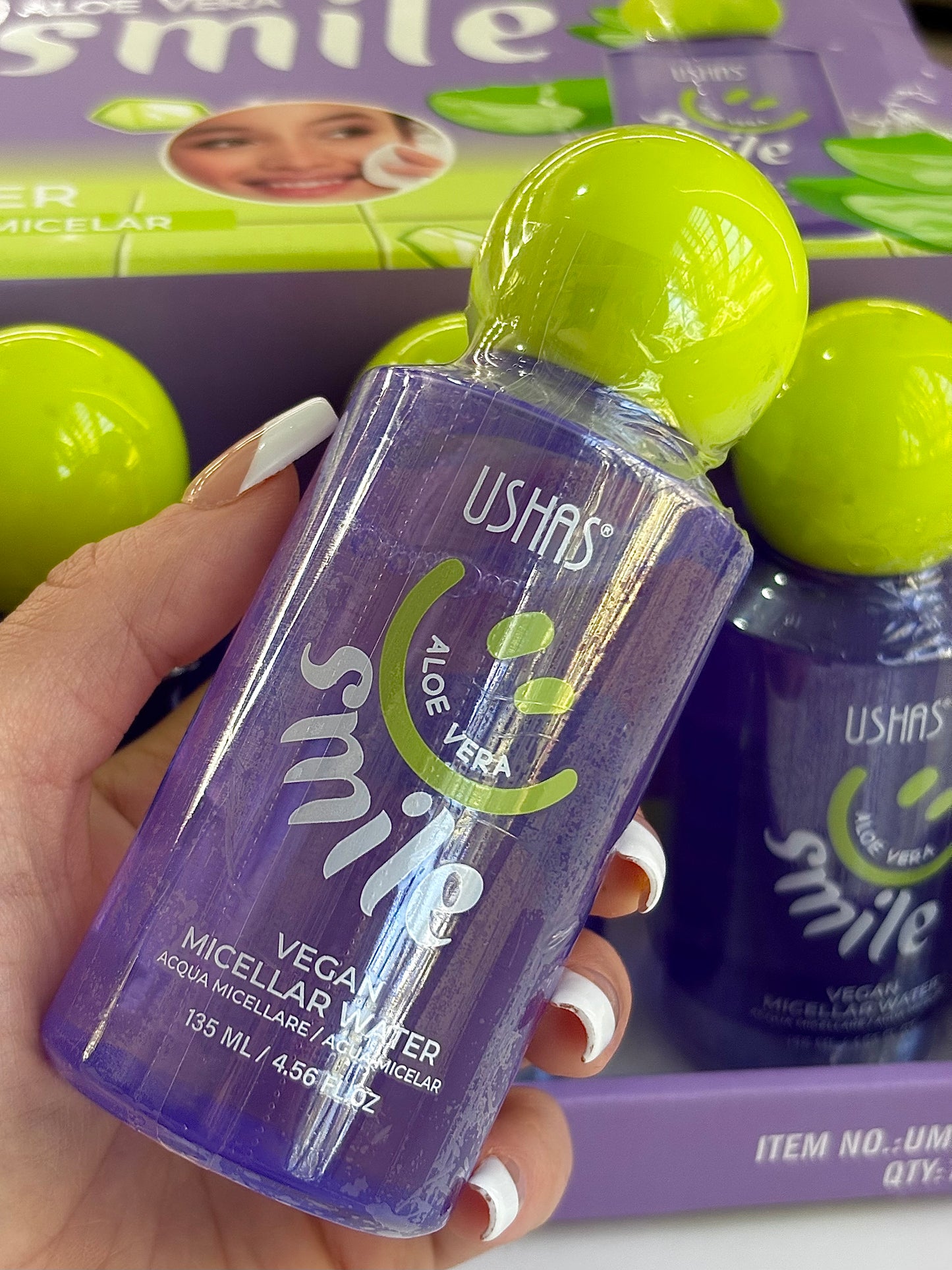 Agua micelar vegana desmaquillante USHAS