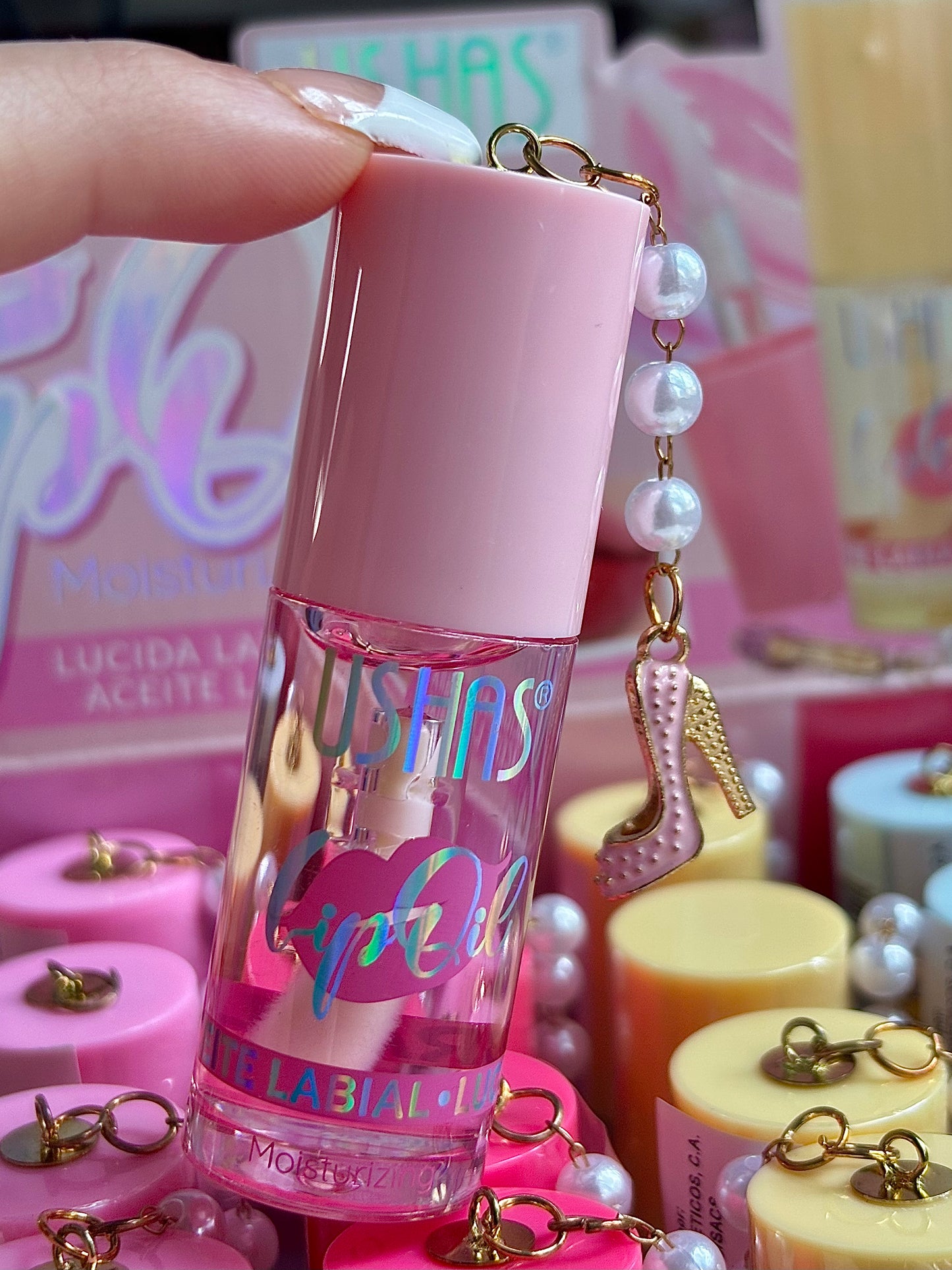Lip oil con llavero sweet heels USHAS