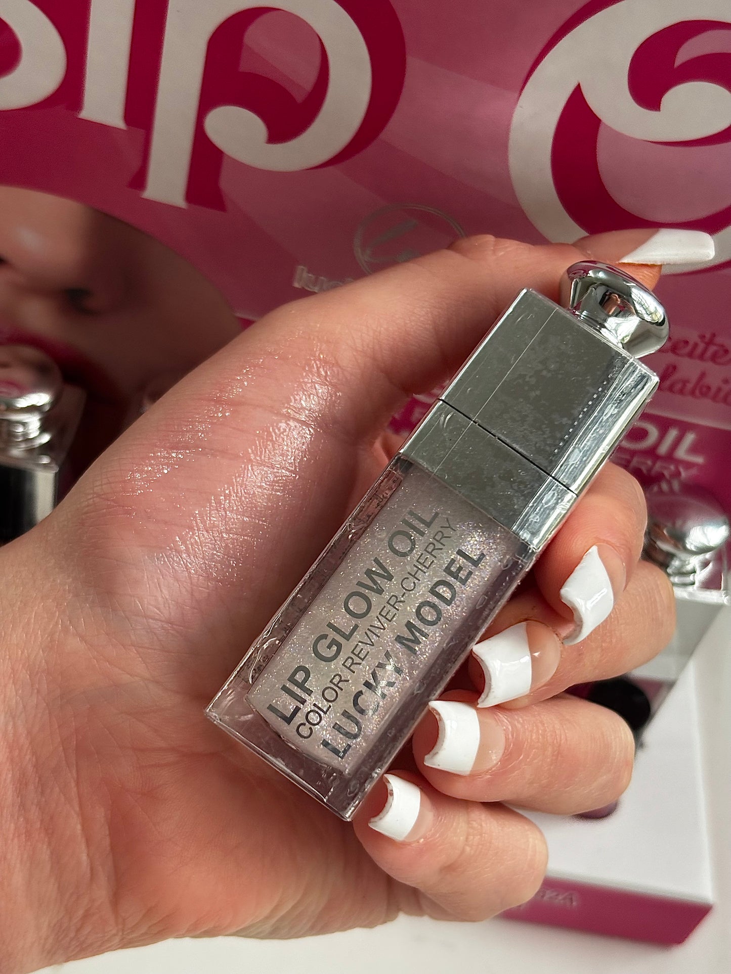 Lip gloss glitter dupe Dior LUCKY MODEL