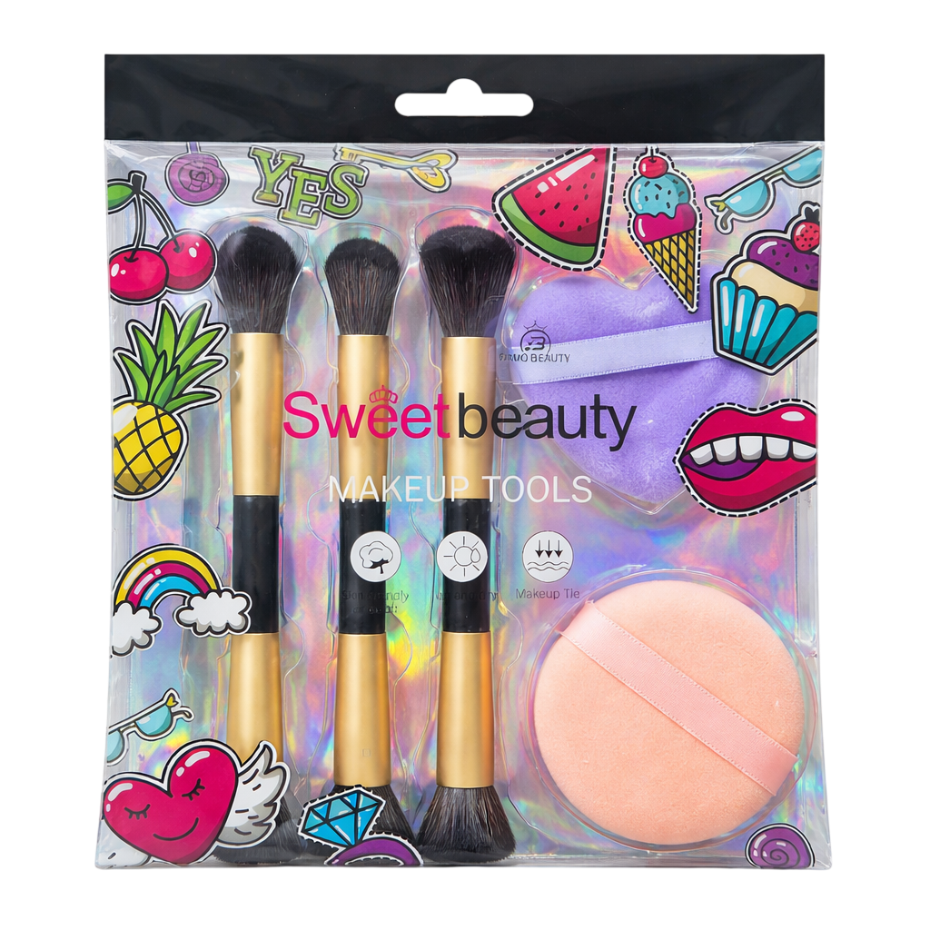 Kit brochas y borlas x5 SWEET BEAUTY