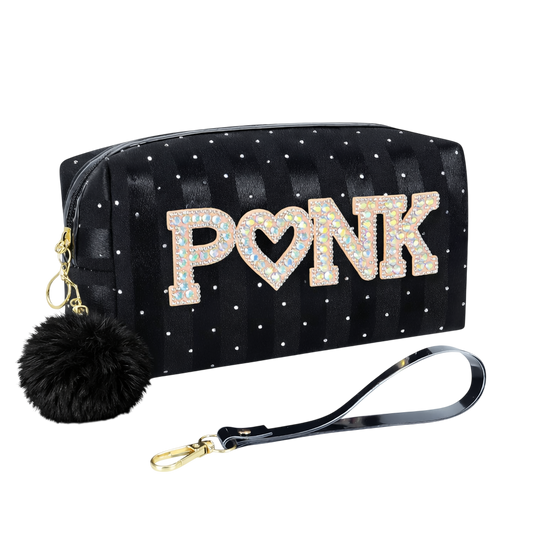 Portacosmetico con pompom PINK