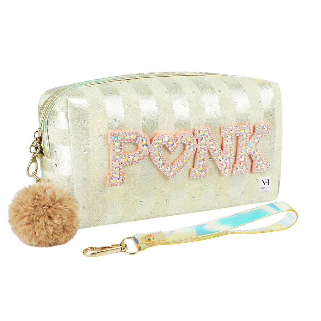 Portacosmetico con pompom PINK