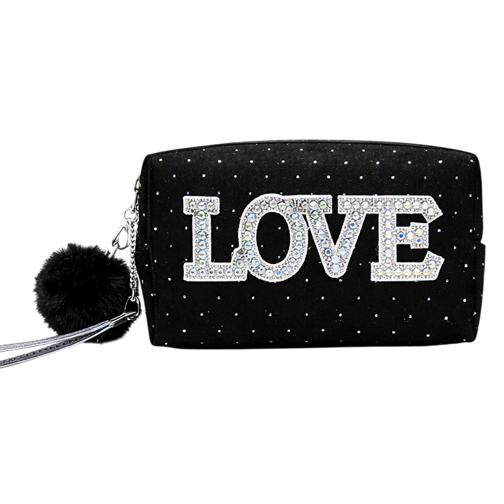 Portacosmetico con pompom LOVE