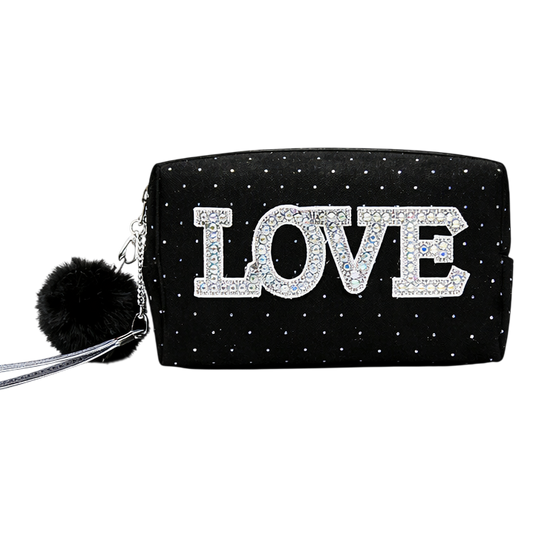 Portacosmetico con pompom LOVE