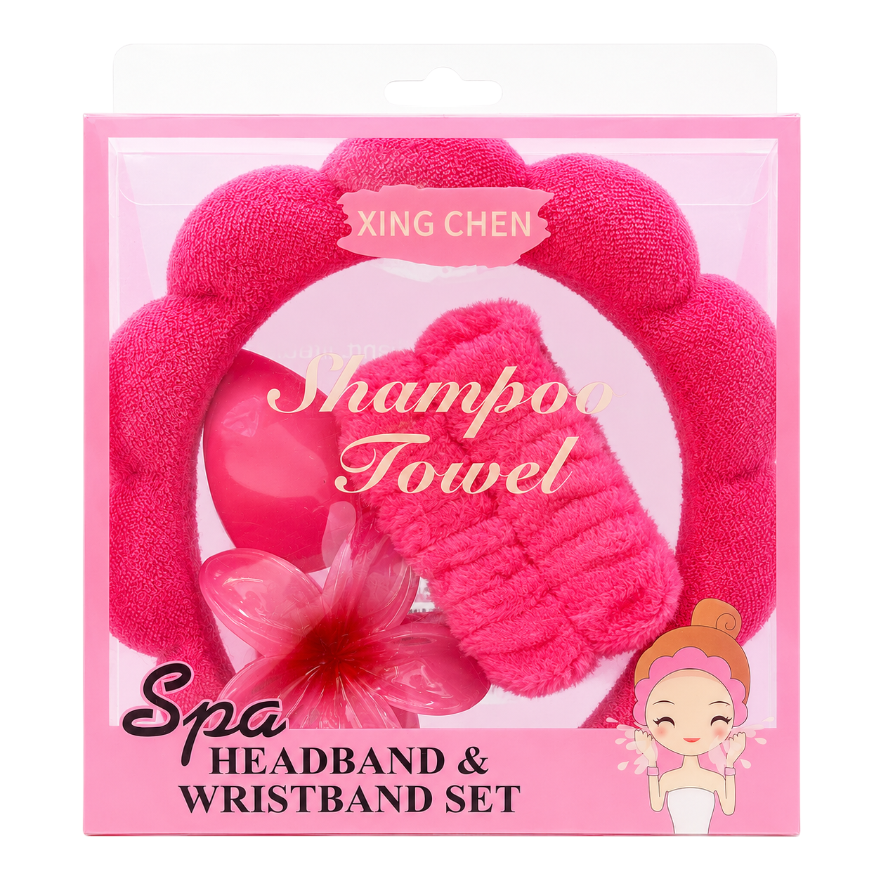 Set diadema con muñequeñas + pinza + esponja