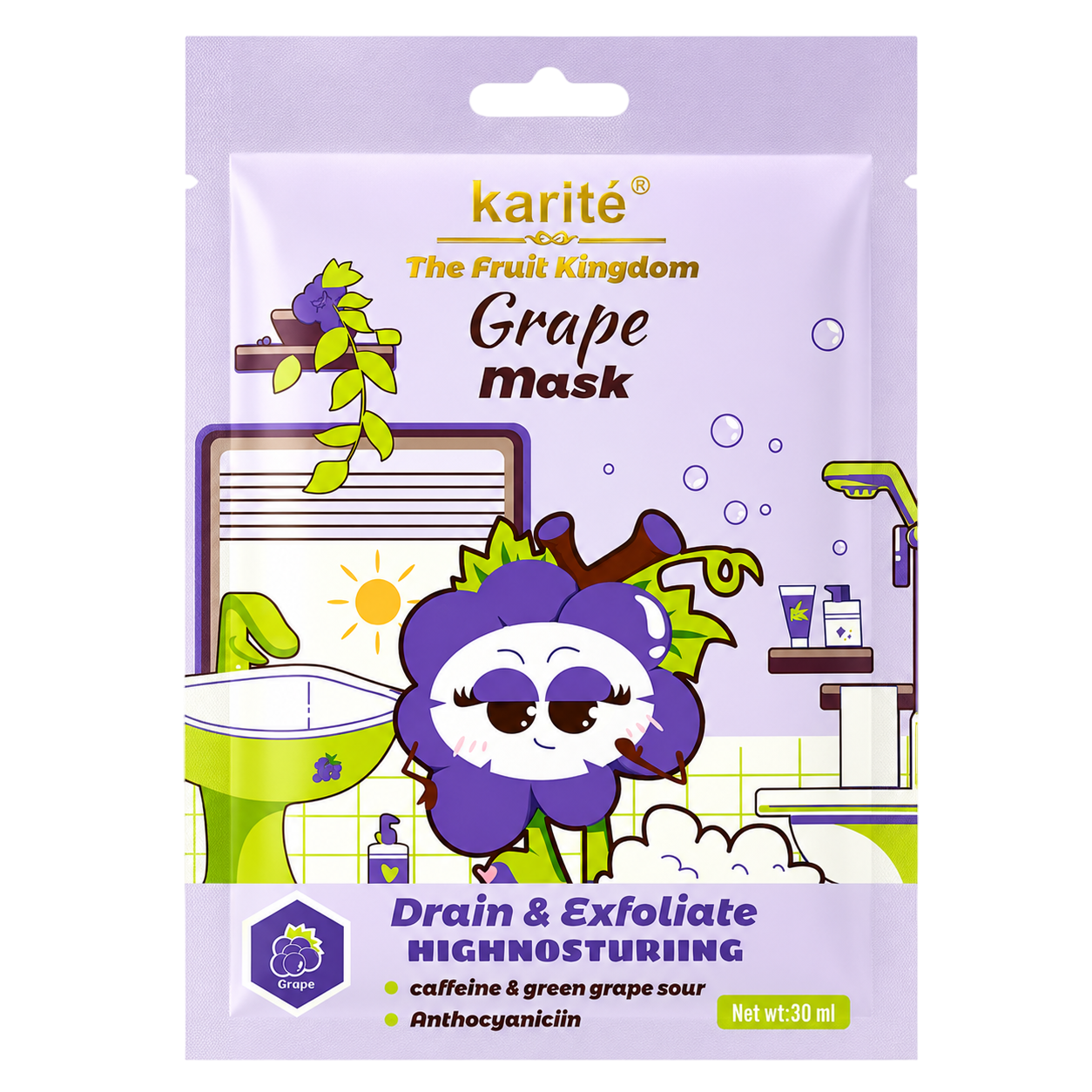 Mascarilla en velo uva KARITE