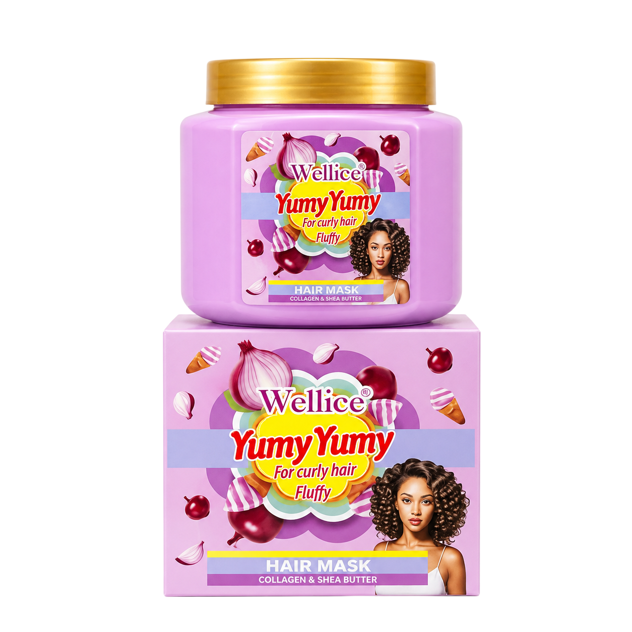 Mascarilla capilar yum yum cebolla y helado WELLICE