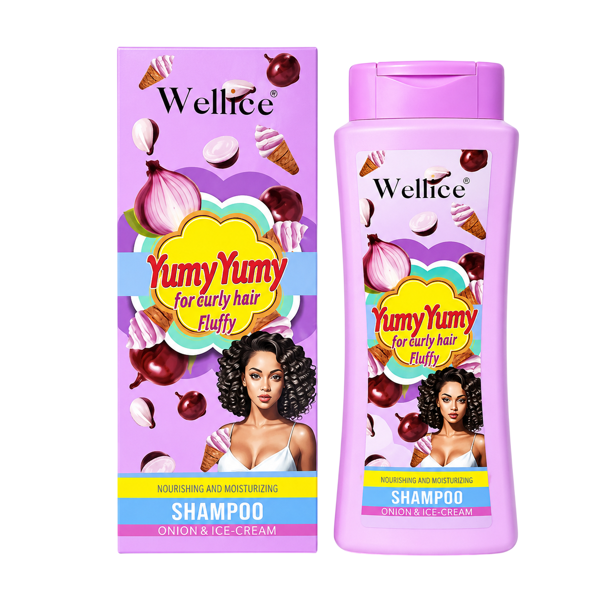 Shampoo yum yum cebolla y helado WELLICE