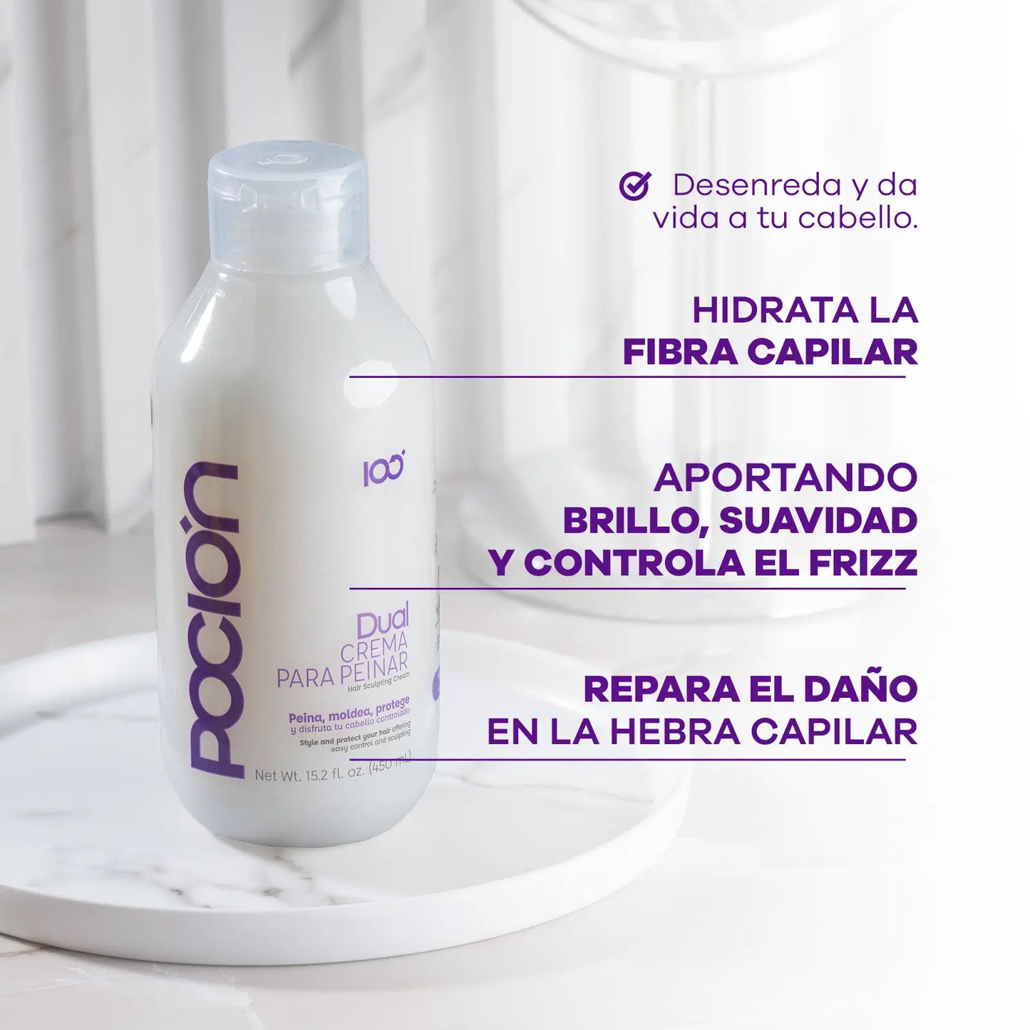 Dual crema para peinar de reparación POCION