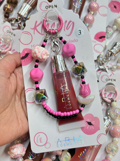 Brillo de labios + llavero ARIA COSMETICS