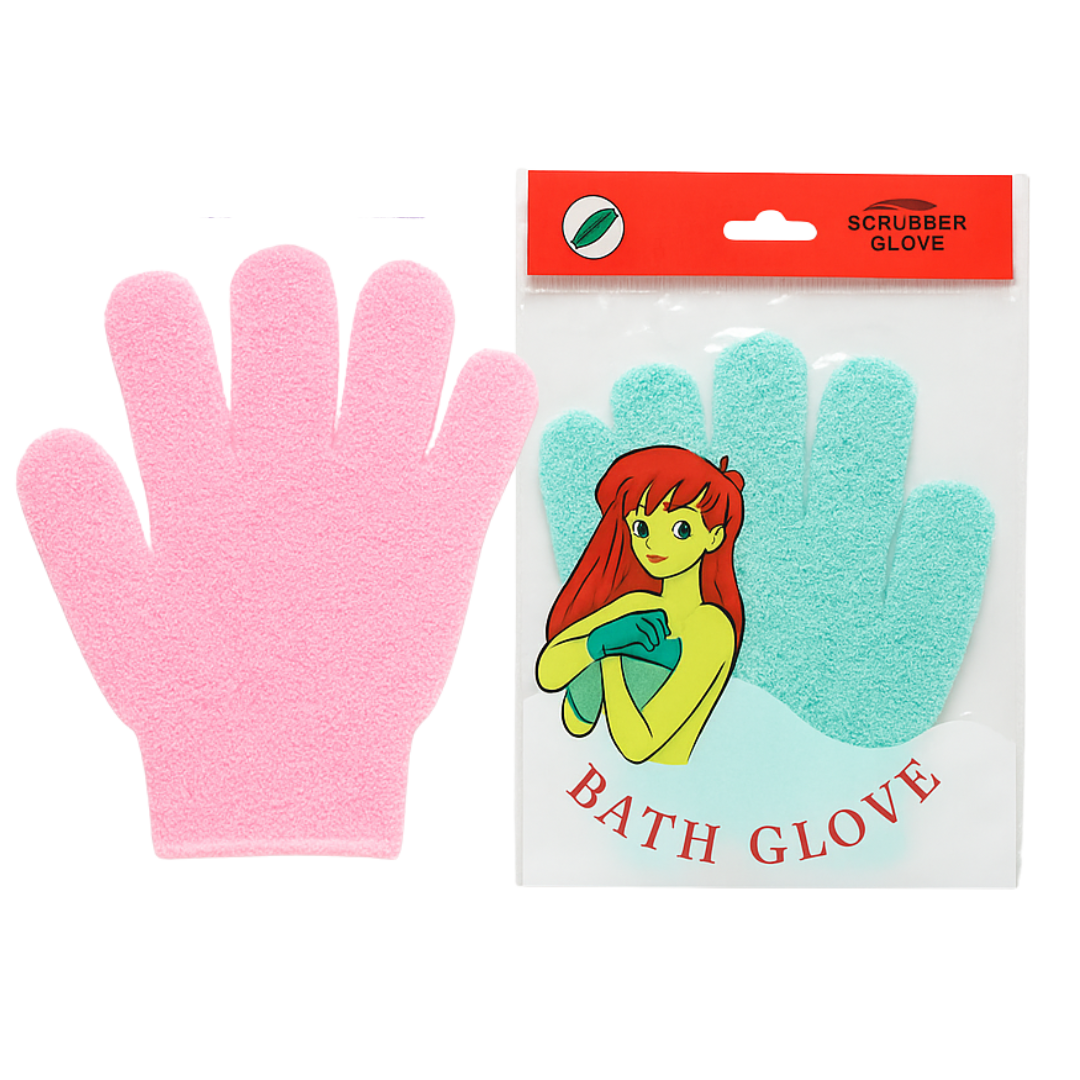 Par de guante exfoliante de baño
