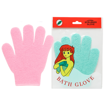 Par de guante exfoliante de baño