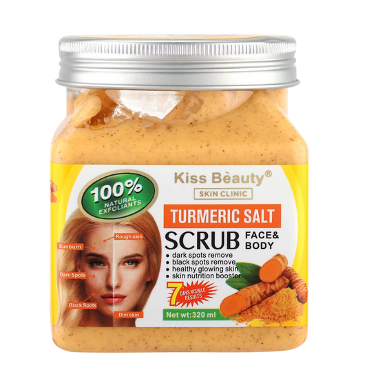 Exfoliante corporal de curcuma con sal de baño KISS BEAUTY