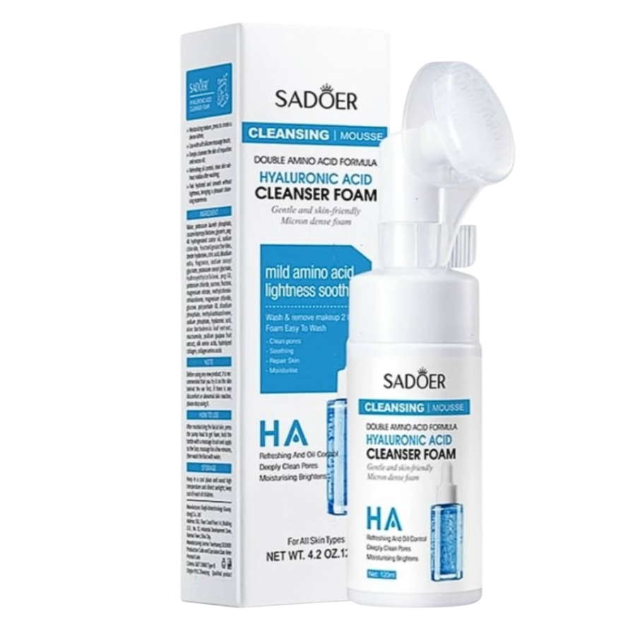 Jabon facial de acido hialuronico con cepillo SADOER