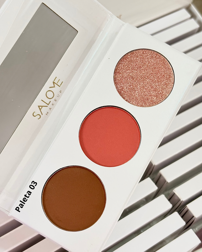 Paleta rubor contorno e iluminador X3 SALOME