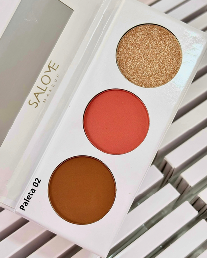 Paleta rubor contorno e iluminador X3 SALOME