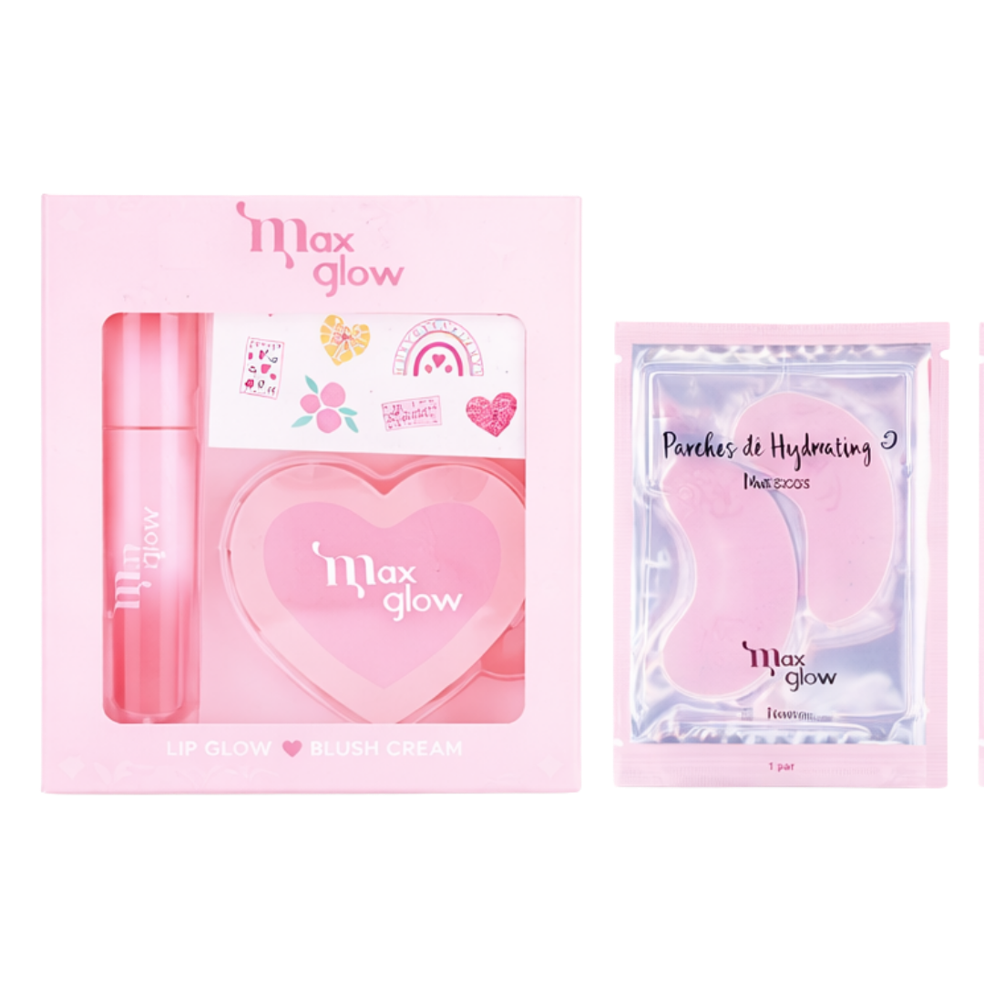 Set de regalo gloss + blush + obsequio MAXGLOW